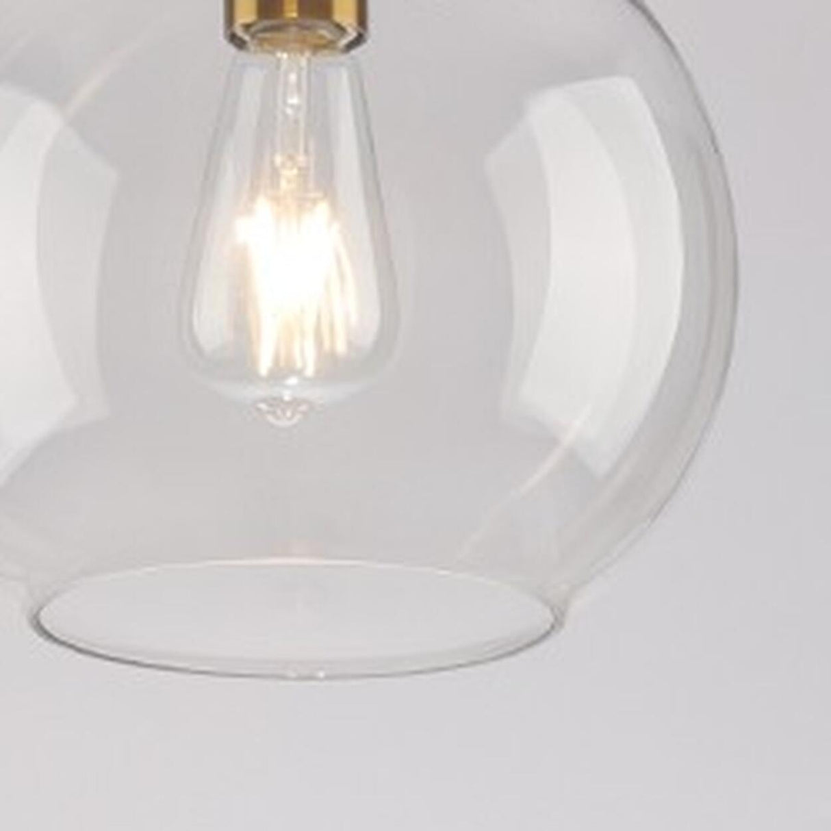 Modern Brass Amber Clear Glass Globe Pendant Lights Image - 15