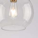 Modern Brass Amber Clear Glass Globe Pendant Lights Image - 15