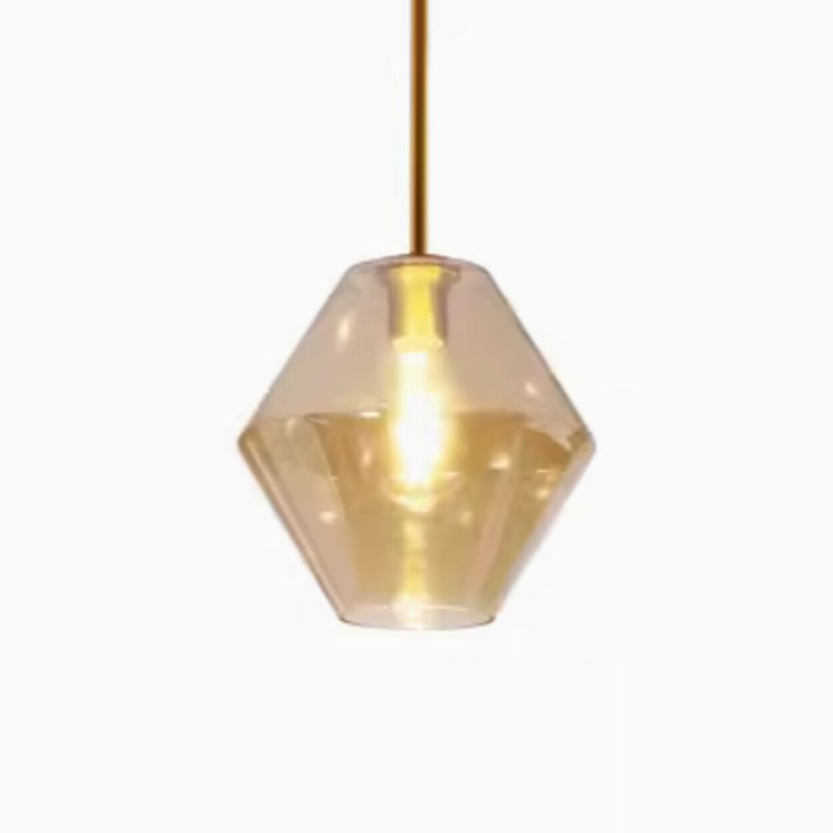 Modern Brass Amber Clear Glass Globe Pendant Lights Image - 16