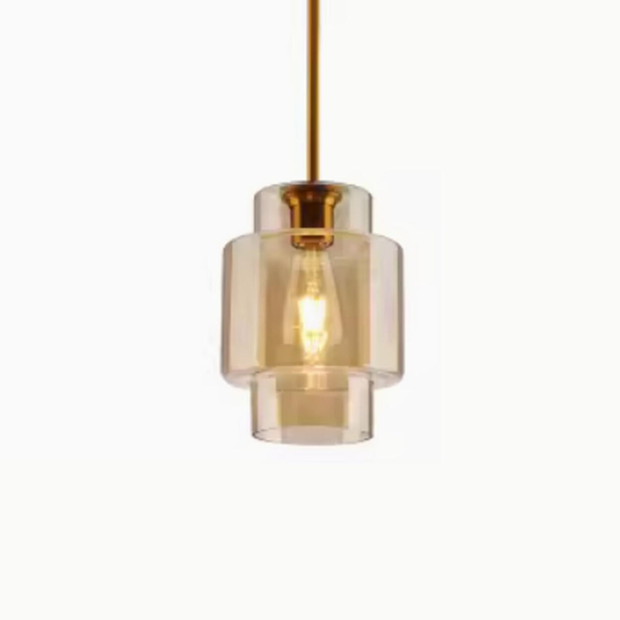 Modern Brass Amber Clear Glass Globe Pendant Lights Image - 17