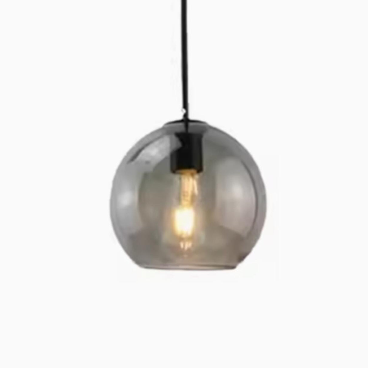 Modern Brass Amber Clear Glass Globe Pendant Lights Image - 21