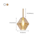 Modern Brass Amber Clear Glass Globe Pendant Lights Image - 26