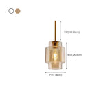 Modern Brass Amber Clear Glass Globe Pendant Lights Image - 27