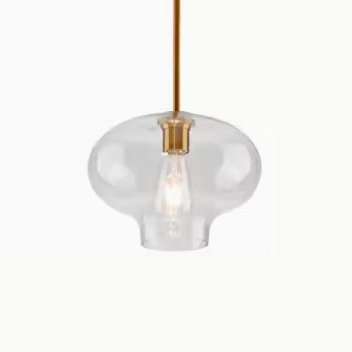 Modern Brass Amber Clear Glass Globe Pendant Lights Image - 3