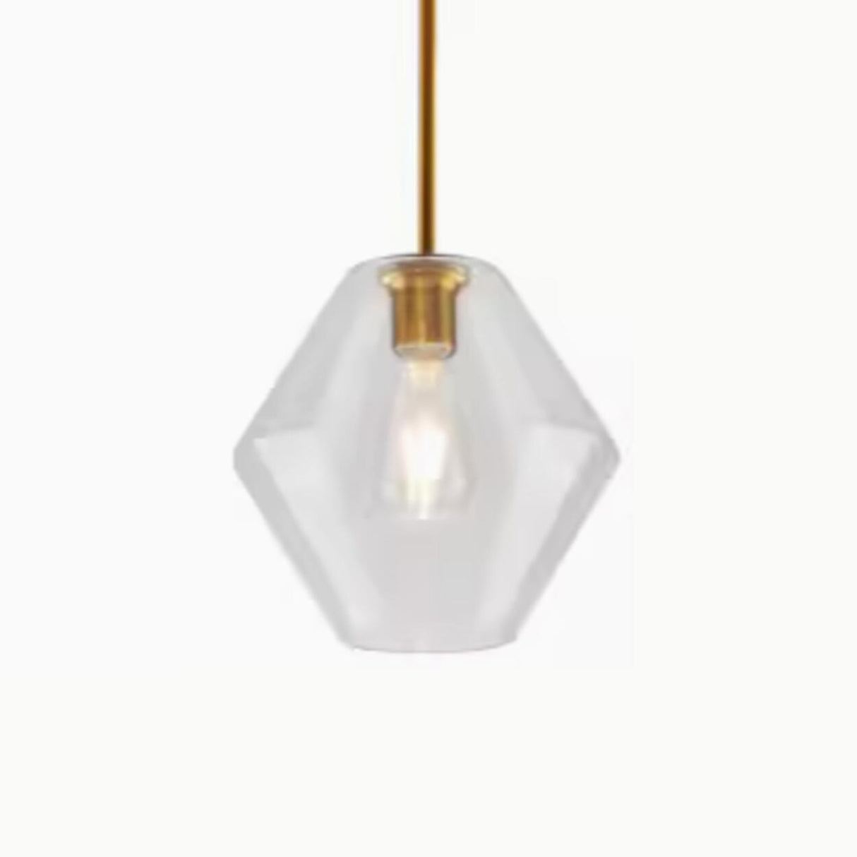 Modern Brass Amber Clear Glass Globe Pendant Lights Image - 6