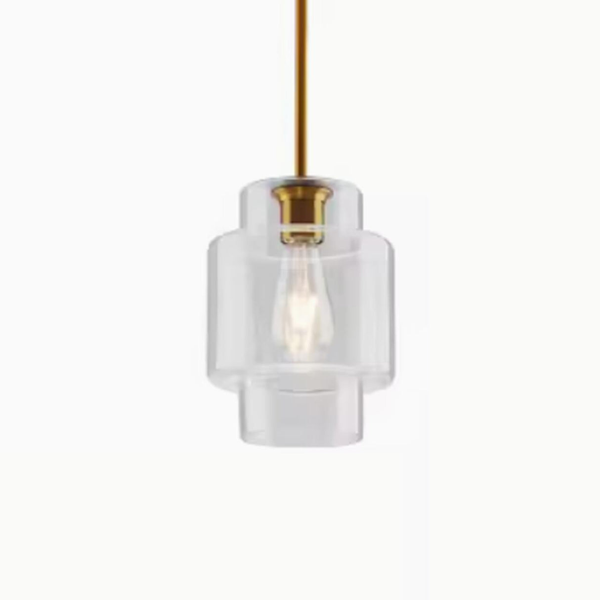 Modern Brass Amber Clear Glass Globe Pendant Lights Image - 7