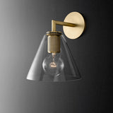 Modern Brass and Clear Glass Bathroom Vanity Light Image - 10