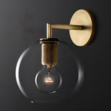 Modern Brass and Clear Glass Bathroom Vanity Light Image - 12