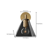 Modern Brass and Clear Glass Bathroom Vanity Light #size