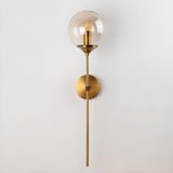 Modern Brass and Glass Globe Wall Sconce Image - 10