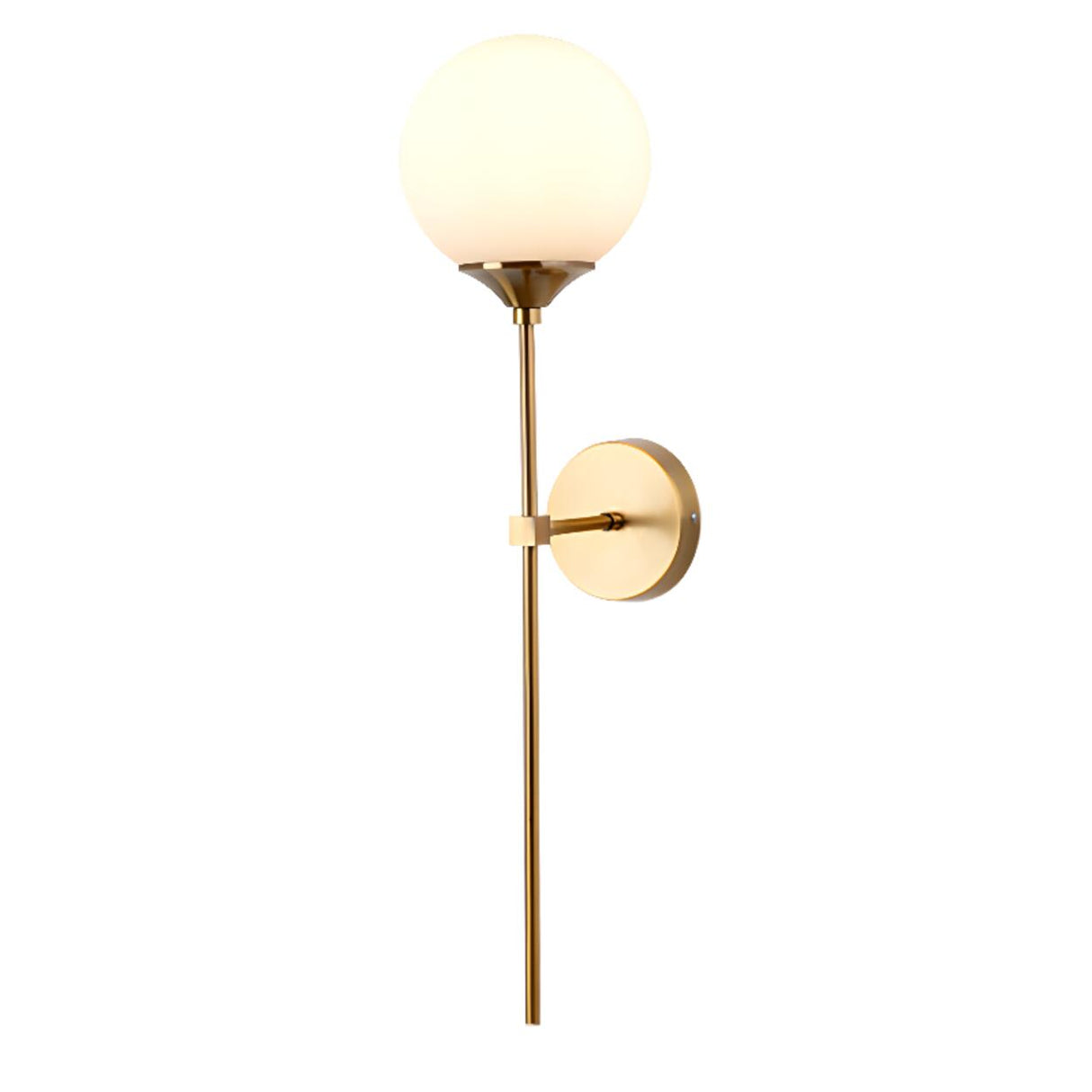 Modern Brass and Glass Globe Wall Sconce Image - 5