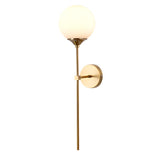 Modern Brass and Glass Globe Wall Sconce Image - 5