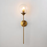 Modern Brass and Glass Globe Wall Sconce Image - 6