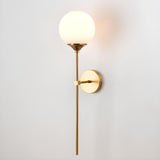 Modern Brass and Glass Globe Wall Sconce Image - 7