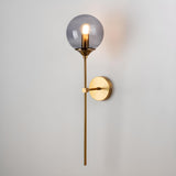 Modern Brass and Glass Globe Wall Sconce Image - 8