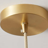 Modern Brass and Textured Glass Globe Pendant Light Image - 12