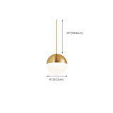 Modern Brass and Textured Glass Globe Pendant Light #size