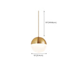 Modern Brass and Textured Glass Globe Pendant Light Image - 17