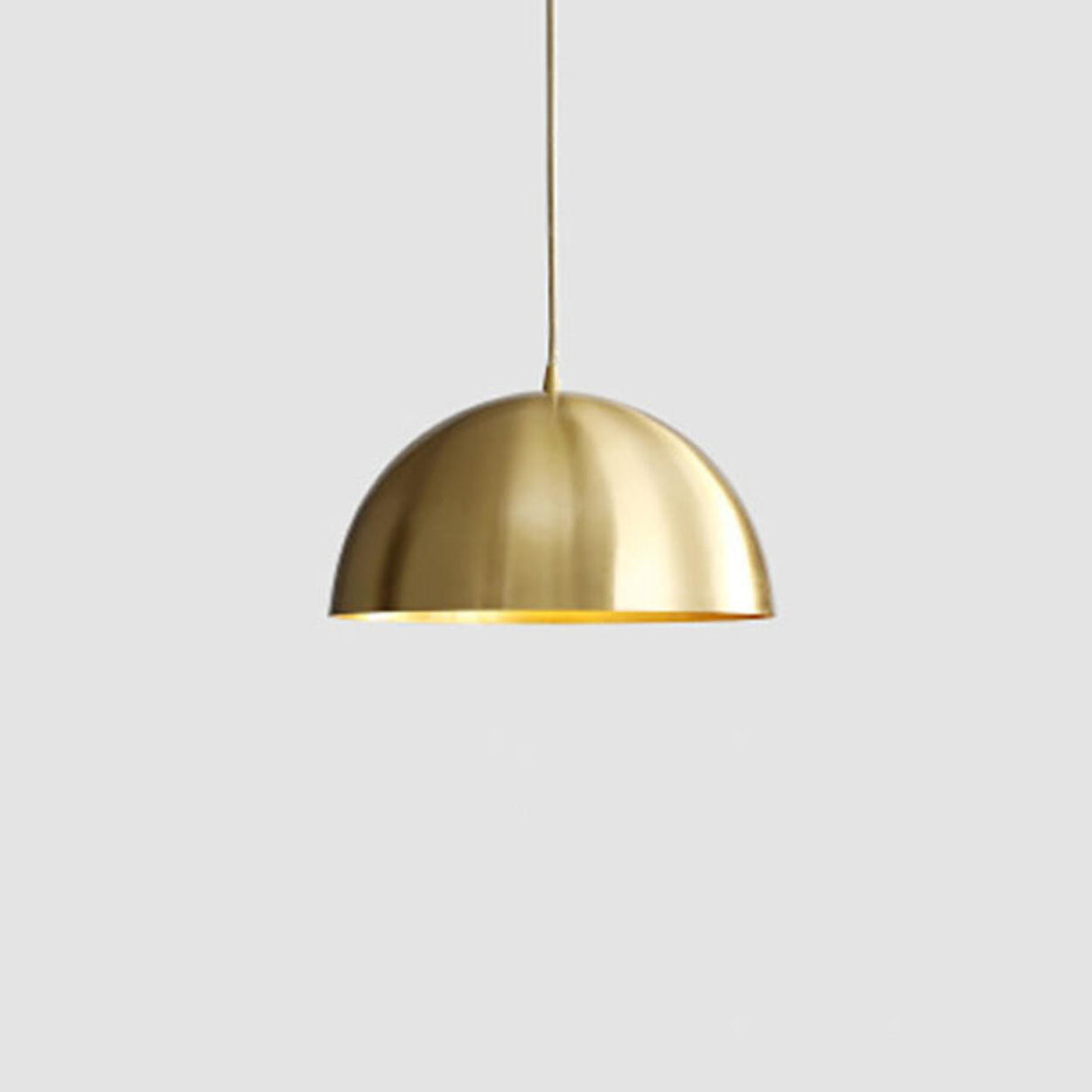 Modern Brass and Textured Glass Globe Pendant Light Image - 5