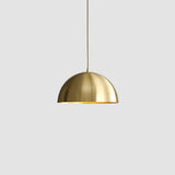 Modern Brass and Textured Glass Globe Pendant Light Image - 7