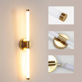 Modern Brass Bar LED Bathroom Mirror Vanity Light Image - 14