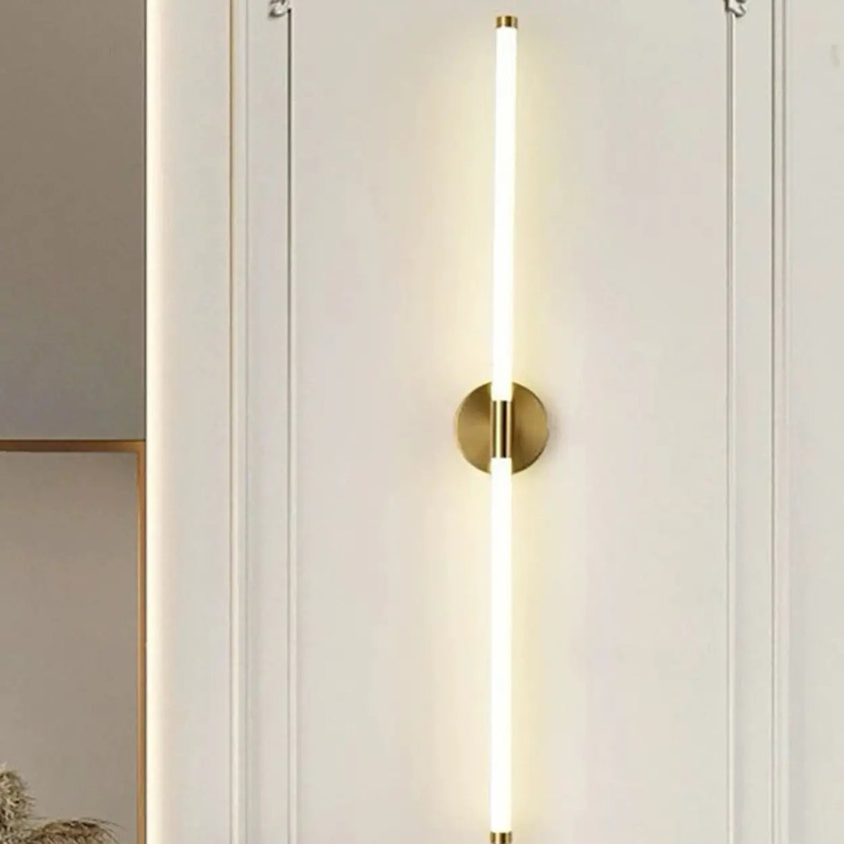 Modern Brass Bar LED Bathroom Mirror Vanity Light Image - 7