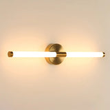 Modern Brass Bar LED Bathroom Mirror Vanity Light Image - 9