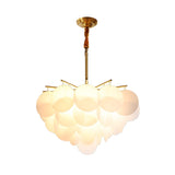 Modern Brass Bedroom White Disc Acrylic Chandelier Image - 10