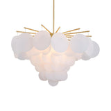 Modern Brass Bedroom White Disc Acrylic Chandelier Image - 4