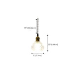 Modern Brass Clear Glass Dome Bedroom Pendant Light #size