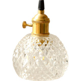 Modern Brass Clear Glass Dome Bedroom Pendant Light Image - 7