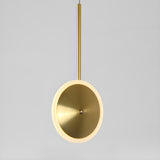 Modern Brass Disc Gold Circular UFO LED Pendant Light Image - 12