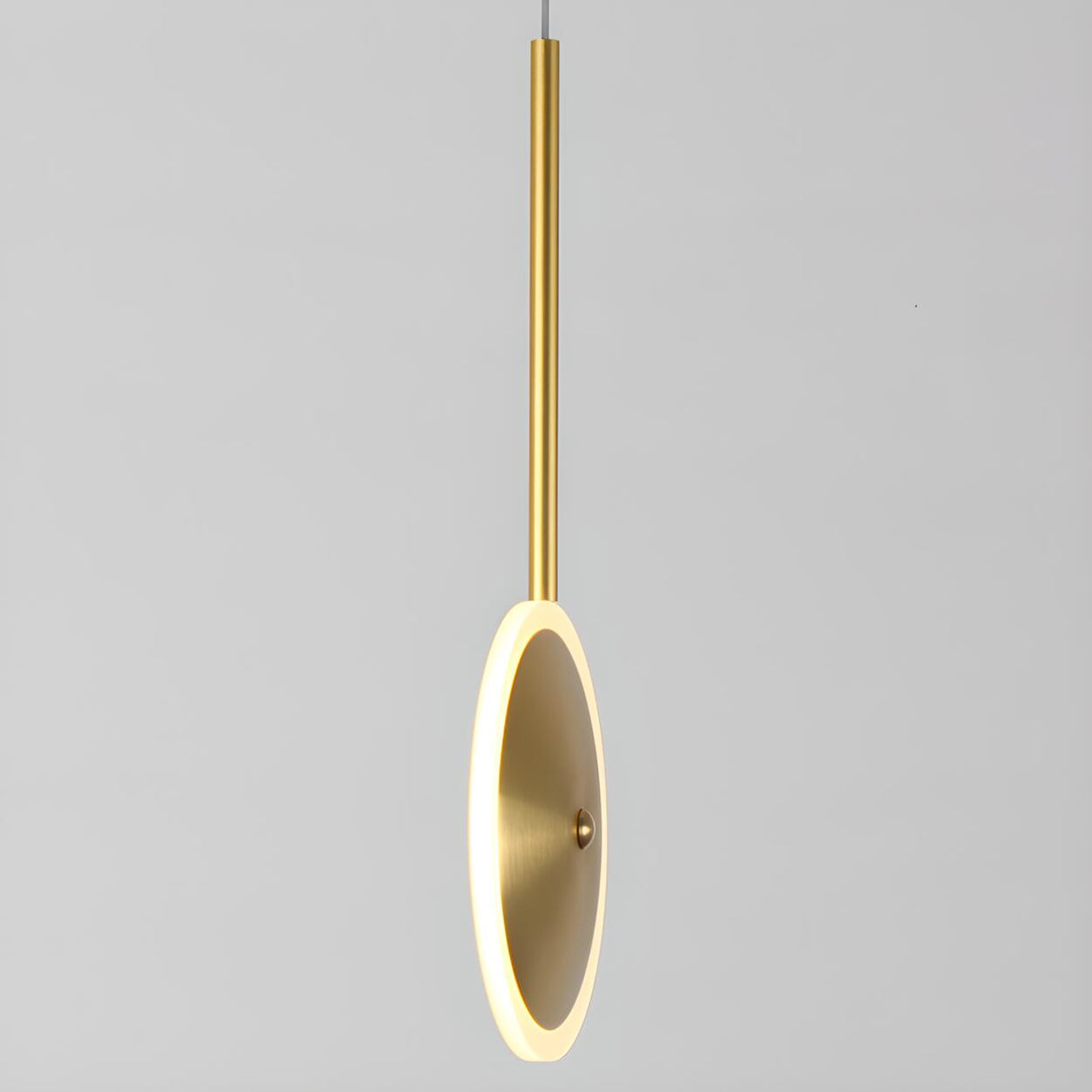 Modern Brass Disc Gold Circular UFO LED Pendant Light Image - 13