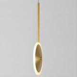 Modern Brass Disc Gold Circular UFO LED Pendant Light Image - 13