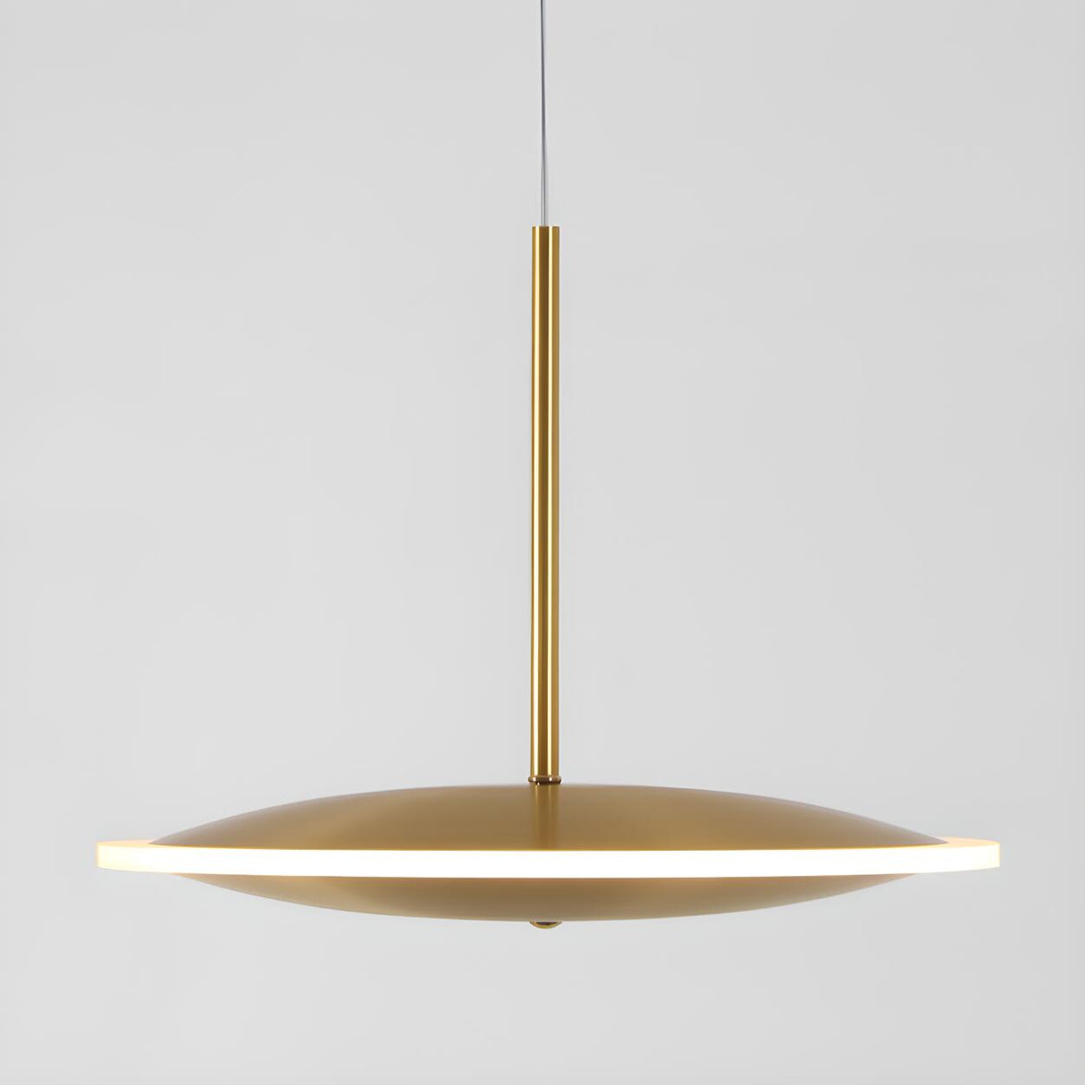 Modern Brass Disc Gold Circular UFO LED Pendant Light Image - 14