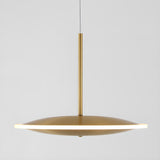 Modern Brass Disc Gold Circular UFO LED Pendant Light Image - 14