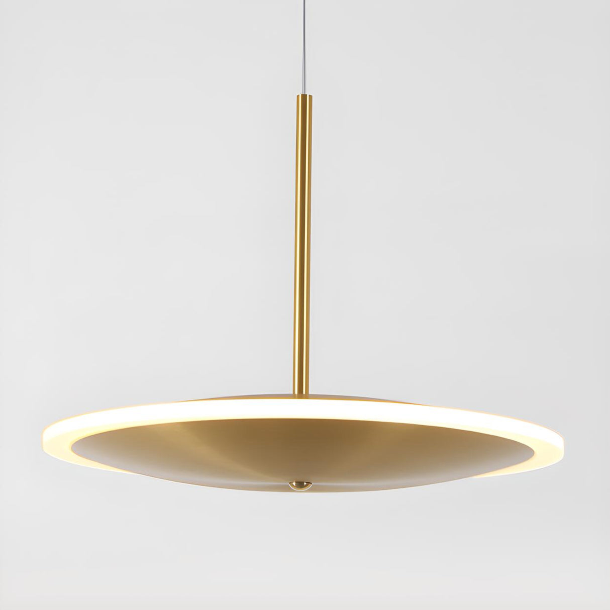 Modern Brass Disc Gold Circular UFO LED Pendant Light Image - 15