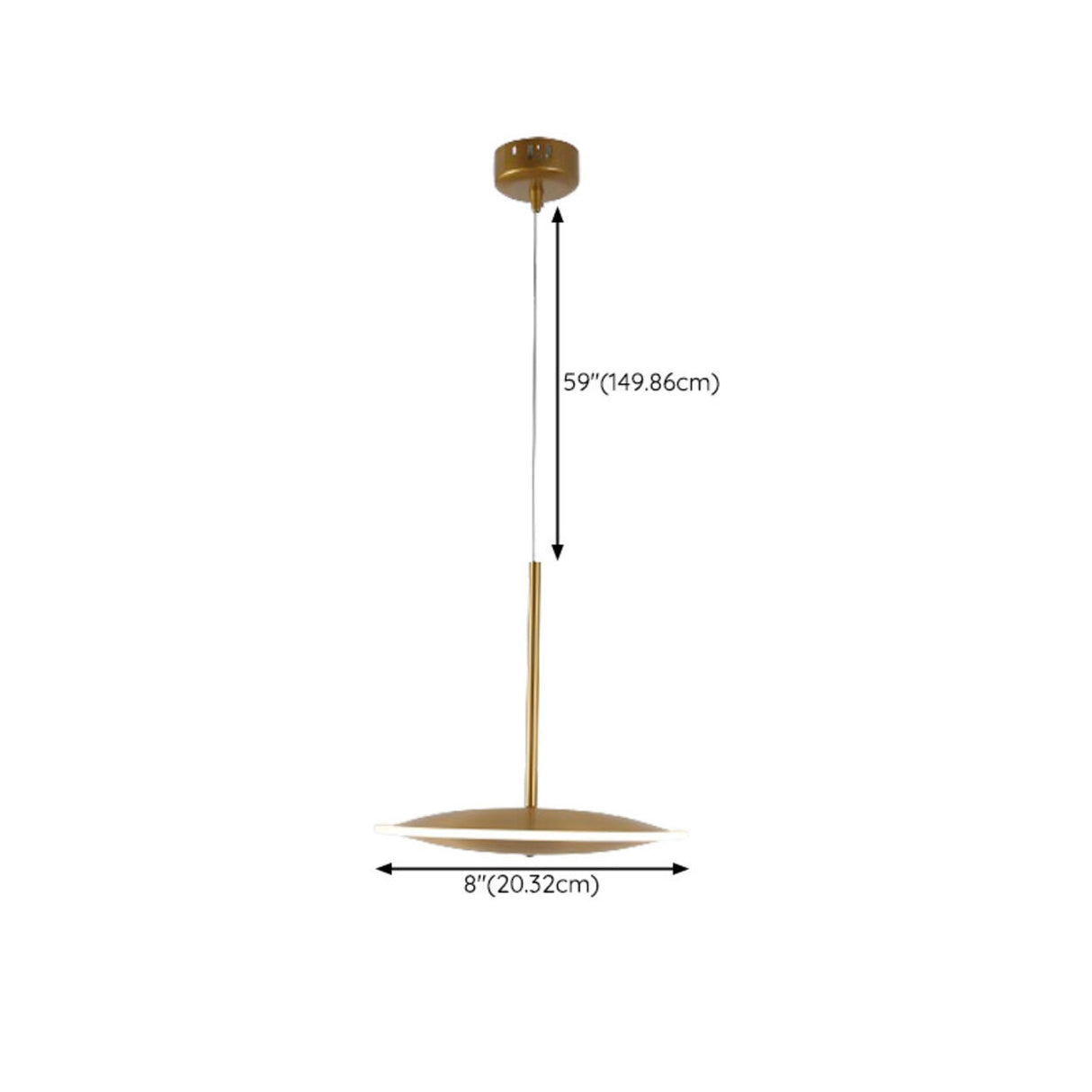 Modern Brass Disc Gold Circular UFO LED Pendant Light 