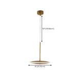 Modern Brass Disc Gold Circular UFO LED Pendant Light #size