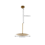 Modern Brass Disc Gold Circular UFO LED Pendant Light Image - 20