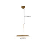 Modern Brass Disc Gold Circular UFO LED Pendant Light Image - 21