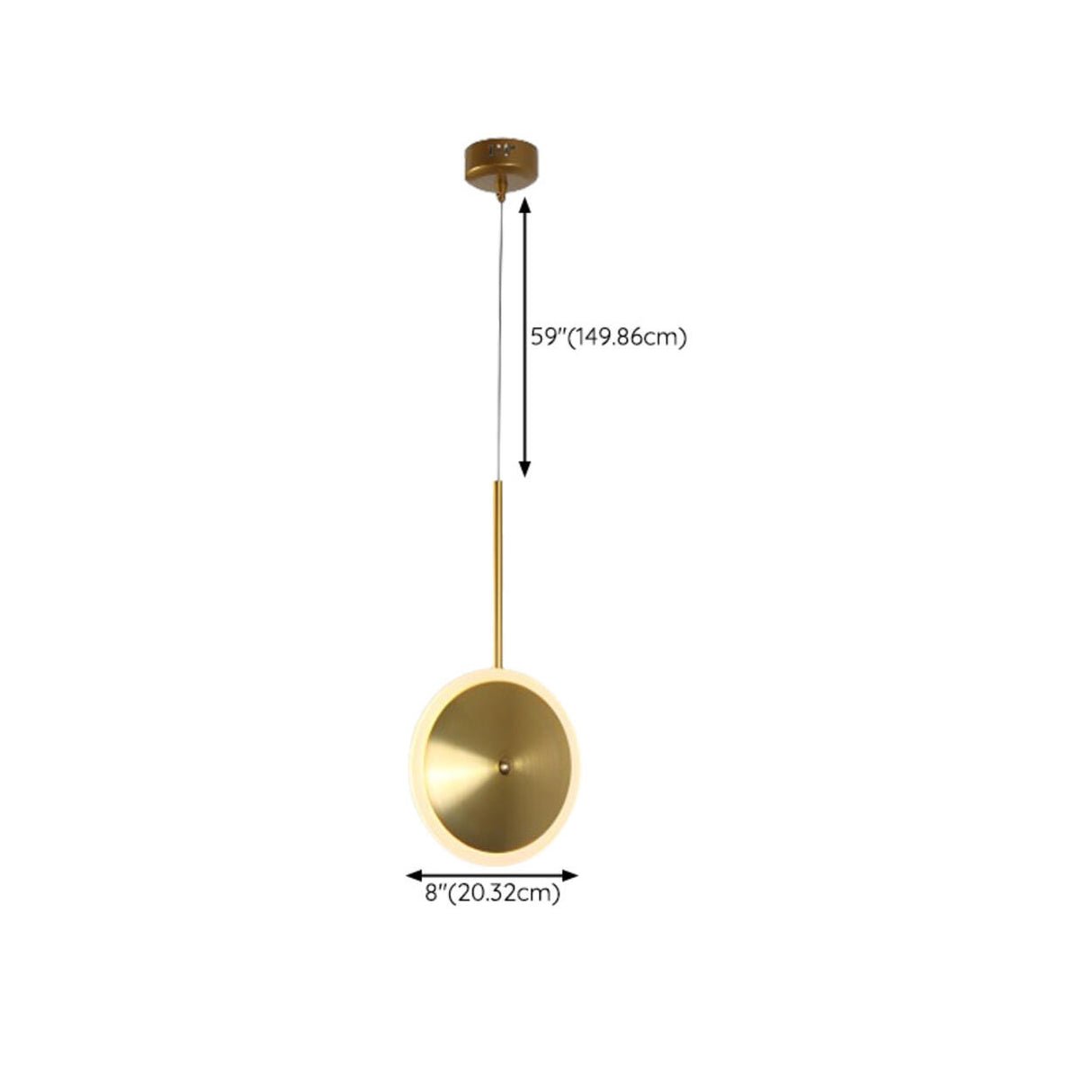 Modern Brass Disc Gold Circular UFO LED Pendant Light Image - 22