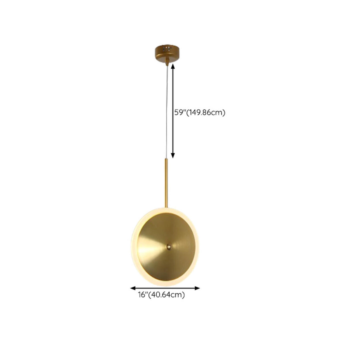 Modern Brass Disc Gold Circular UFO LED Pendant Light Image - 24