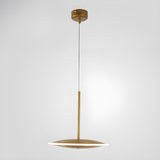 Modern Brass Disc Gold Circular UFO LED Pendant Light Image - 9