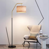 Modern Brass Drum Flexible Height Floor Lamp Foot Switch Image - 6