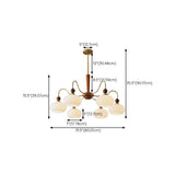 Modern Brass Finish Opal Glass Modern Chandelier Image - 17