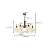 Modern Brass Finish Opal Glass Modern Chandelier Image - 18