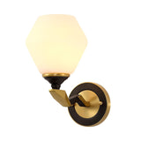 Modern Brass Geometric Opal Glass Wall Light Image - 9