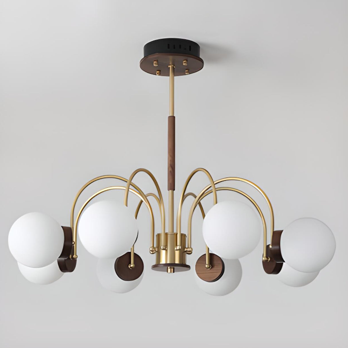 Modern Brass Globe 6-Light Chandelier Adjustable Height Image - 11