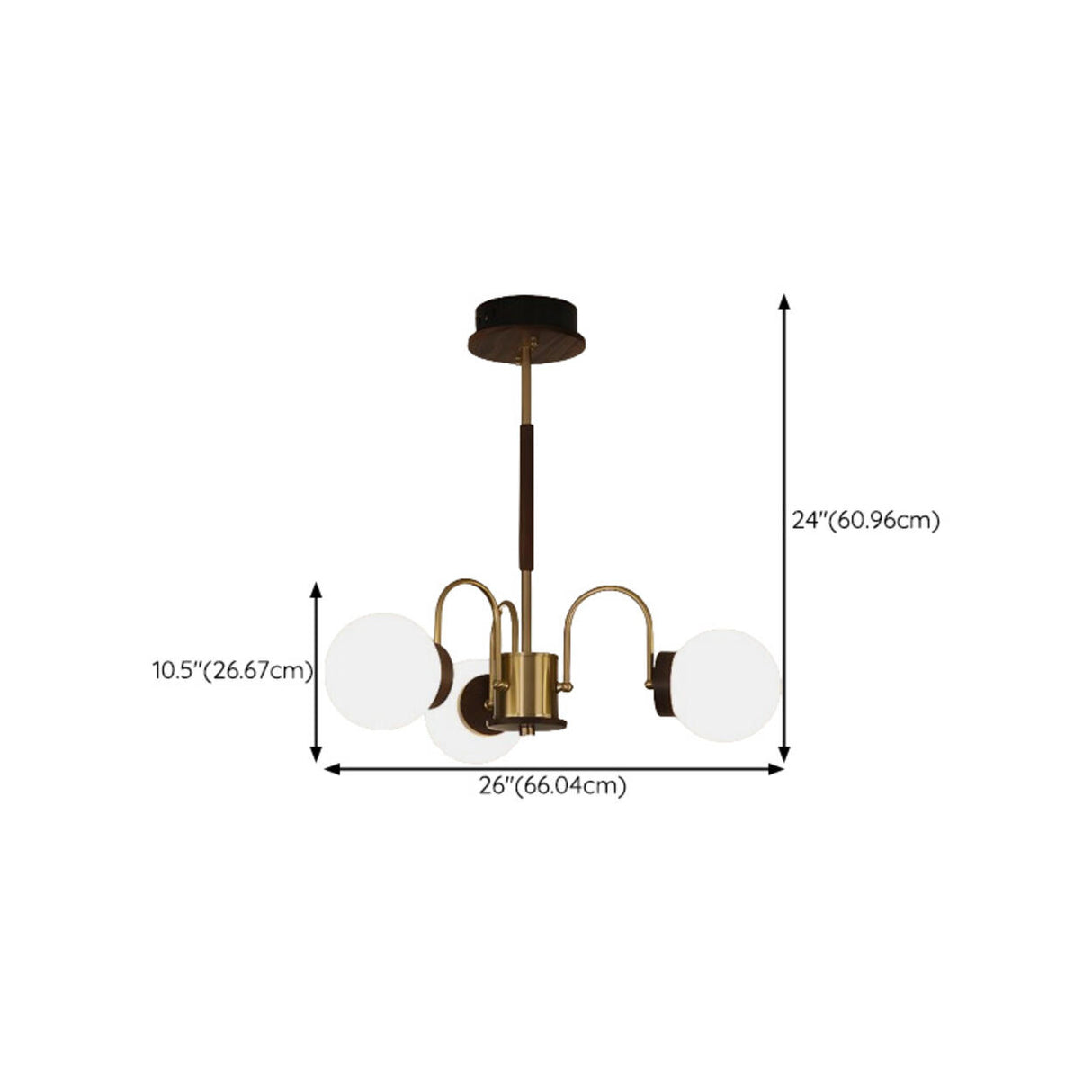 Modern Brass Globe 6-Light Chandelier Adjustable Height 